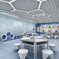 Modern Classroom Maker Classroom 3d model