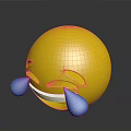Yellow Smiling Emoji With Blue Tears Laughing And Crying Expression For Daily Use