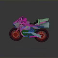Modern Light Blue Motorcycle with Streamlined Body and Black Wheels Design