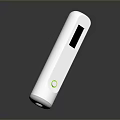 White Slim Computer USB Drive with Black Display Screen and Green Button 3d model