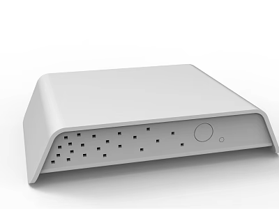 White Modern TV with Multiple Ports and Control Button Design 3d model
