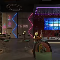 Modern Bar Interior With Vintage Wine Racks Wooden Counter And Ambient Lighting