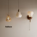 Poliform Modern Wall Mounted Sconce With White Shade And Dark Base Design 3d model