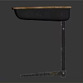 Vintage School Desk With Wooden Top Small Drawer And Black Metal Frame