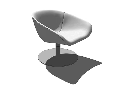 Modern Accent Chair With Curved Backrest And Round Sleek Base Design 3d model