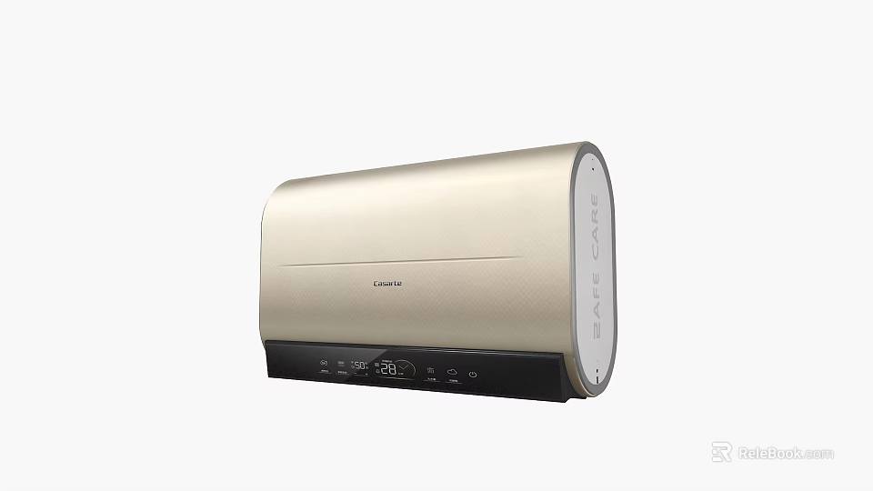 Leader Modern Electric Water Heater With Golden Black Design And Digital 3d model 