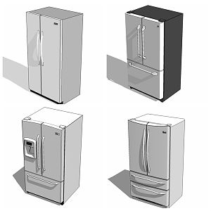 Modern refrigerator combination 3d model