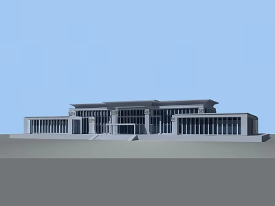 modern multi-storey office building 3d model