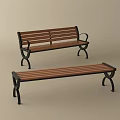 Outdoor Benches With Wooden Seats And Metal Frames Featuring Armrest And Armless Designs