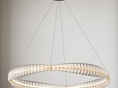 Modern Ring Shaped Chandelier With Transparent Material And Soft Lighting For Interior Decor 3d model