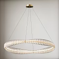 Modern Ring Shaped Chandelier With Transparent Material And Soft Lighting For Interior Decor 3d model