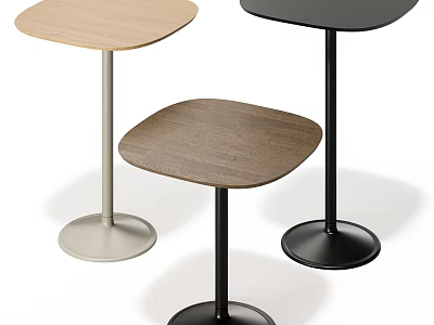 Modern Stylish Side Tables With Different Colors Square Tops And Round Bases 3d model
