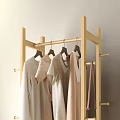 Wooden Coat Rack With Clothes Hat And Storage In Minimalist Living Room