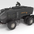 Rugged Black Six Wheel Utility Vehicle AT-290-001 with Roof Antenna and Off Road Design