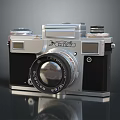 Vintage Mobile Digital Camera With Silver Black Body Classic Lens And Control Knobs 3d model