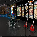 Modern Bar Interior Design With Chandeliers Stained Glass Windows Bar Stools And Stage Lights