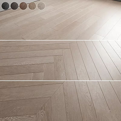 Natural Light Tone Wooden Floor With Herringbone Pattern And Straight Planks Design 3d model