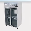 Open Display Cabinet With Double Glass Doors Stainless Steel And Digital