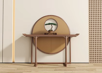 New Chinese style porch end view table porch end view table end view bar case 3d model