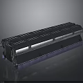 Modern Industrial Mechanical Component With Metallic Glossy Panels And Structural Sections