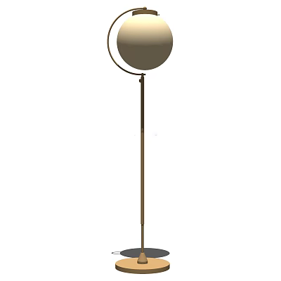 Modern Minimalist Floor Lamp with Round Shade and Metal Stand for Indoor Lighting 3d model