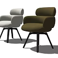 Modern Light Colored Dining Chairs With Armrests And Black Sleek Legs Design