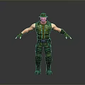 Game Movie Character In Military Style Green Tactical Vest With Hat Gloves And Boots