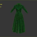 Fashionable Green Long Sleeve Collared Buttoned Coat With Textured Fabric