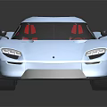 Light Blue Sports Car With Sleek Design Red Interior Black Roof And Silver Wheels