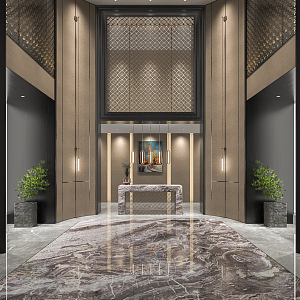 New Chinese Hall Hotel Lobby 3d model