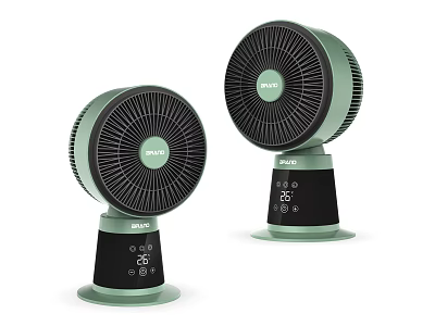 Two Green And Black Air Cooler Fans With NIVE Digital Control Panel Design 3d model