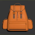 Orange Backpack With Multiple Pockets Adjustable Straps Durable Material And Functional Design 3d model