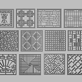 New Chinese Style Flower Window Hollow Window Hollow Window Carved Window Grated Window 3d model