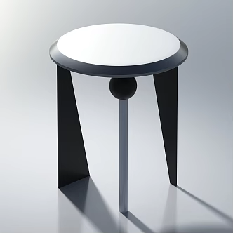 Modern single chair stool furniture solid wood furniture 3d model