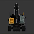 Volvo Yellow And Black Excavator With Tracks And Front Bucket For Construction