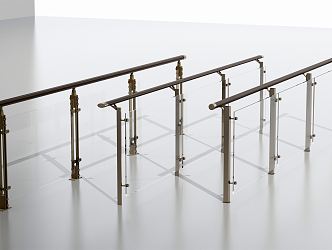 Modern Guardrail Glass Guardrail Handrail 3d model