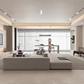 Elegant Modern Living Dining Room Interior With Grey Sofa Marble Coffee Table And Green Plant