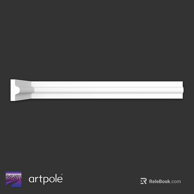 Decorative White Building Component With Long Strip Design For Interior Trim 3d model 