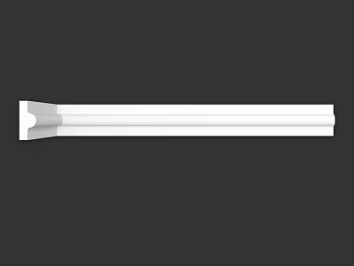 Decorative White Building Component With Long Strip Design For Interior Trim 3d model