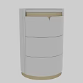 Modern White Nightstand With Three Drawers And Vertical Groove Details