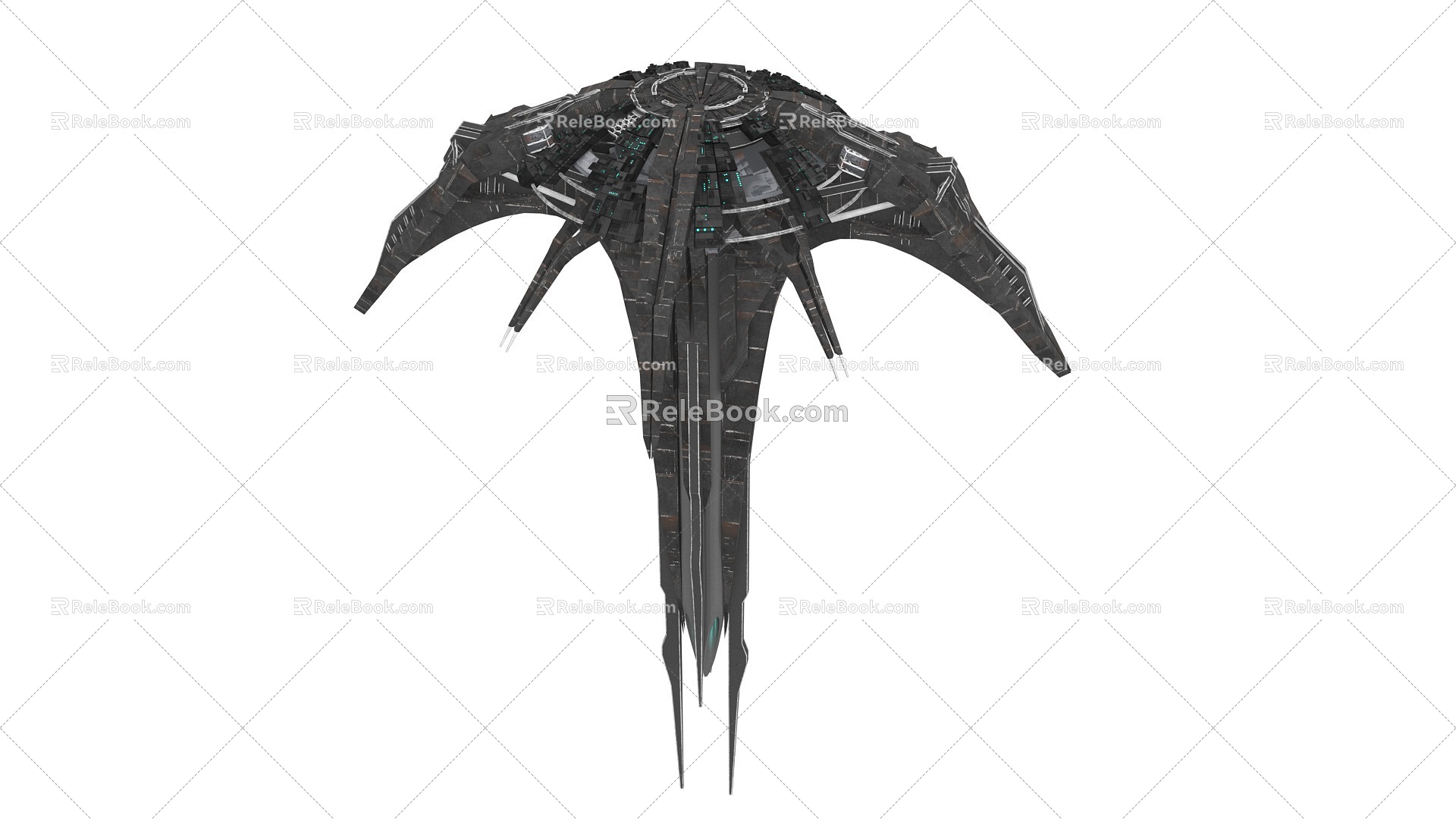 Spaceship PBR Material Spaceship Science Fiction Umbrella Mothership Starship UFO Aircraft Fortress Starship Alien Spaceship 3d model