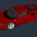 Red Ferrari Sports Car With Sleek Aerodynamic Design And Shiny Alloy Wheels