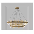 Elegant Modern Double Ring Chandelier With Metal Frame And Glass Shades