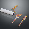 Colorful Patterned Handle Paint Roller Scraper And Spatula Tools Set