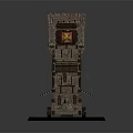 Wooden Mobile Siege Tower as Medieval Siege Weapon with Wheels and Flag