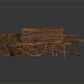 Five Vintage Wooden Wheelbarrows Arranged On Dark Background With Classic Design