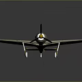 Vintage Gray Aircraft Model Featuring Yellow Wing Tips And Propeller For Cosmic Aerospace