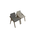 Modern Accent Chair With Wooden Frame Upholstered Seat Beige Gray Minimalist Design