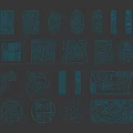 Traditional Chinese Red Seals and Paper Cuttings With Various Shapes And Fortune Characters