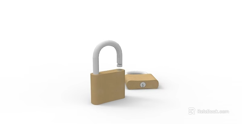 Brown Door Handle With White Lever And Secure Lock Design For Home Use 3d model 